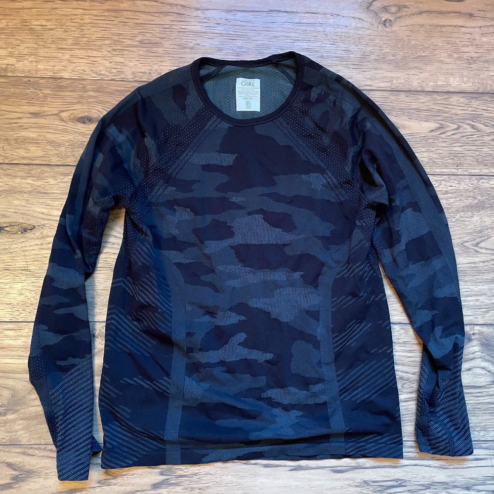 Athleta Girl Long-Sleeve Camo Top XXL/16